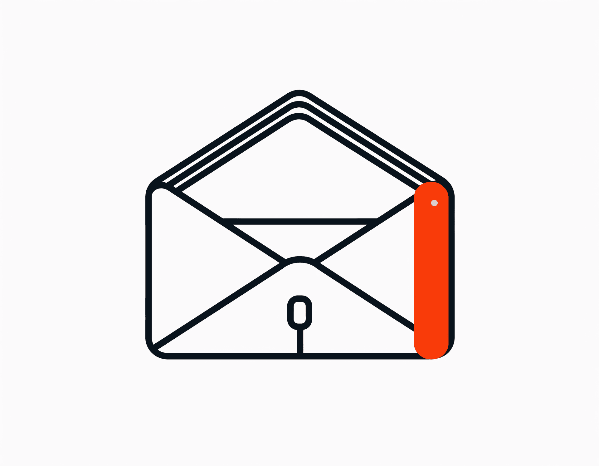 Digest email envelope with vertical ember severity ribbon